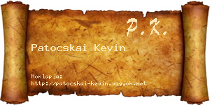 Patocskai Kevin névjegykártya
