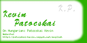 kevin patocskai business card
